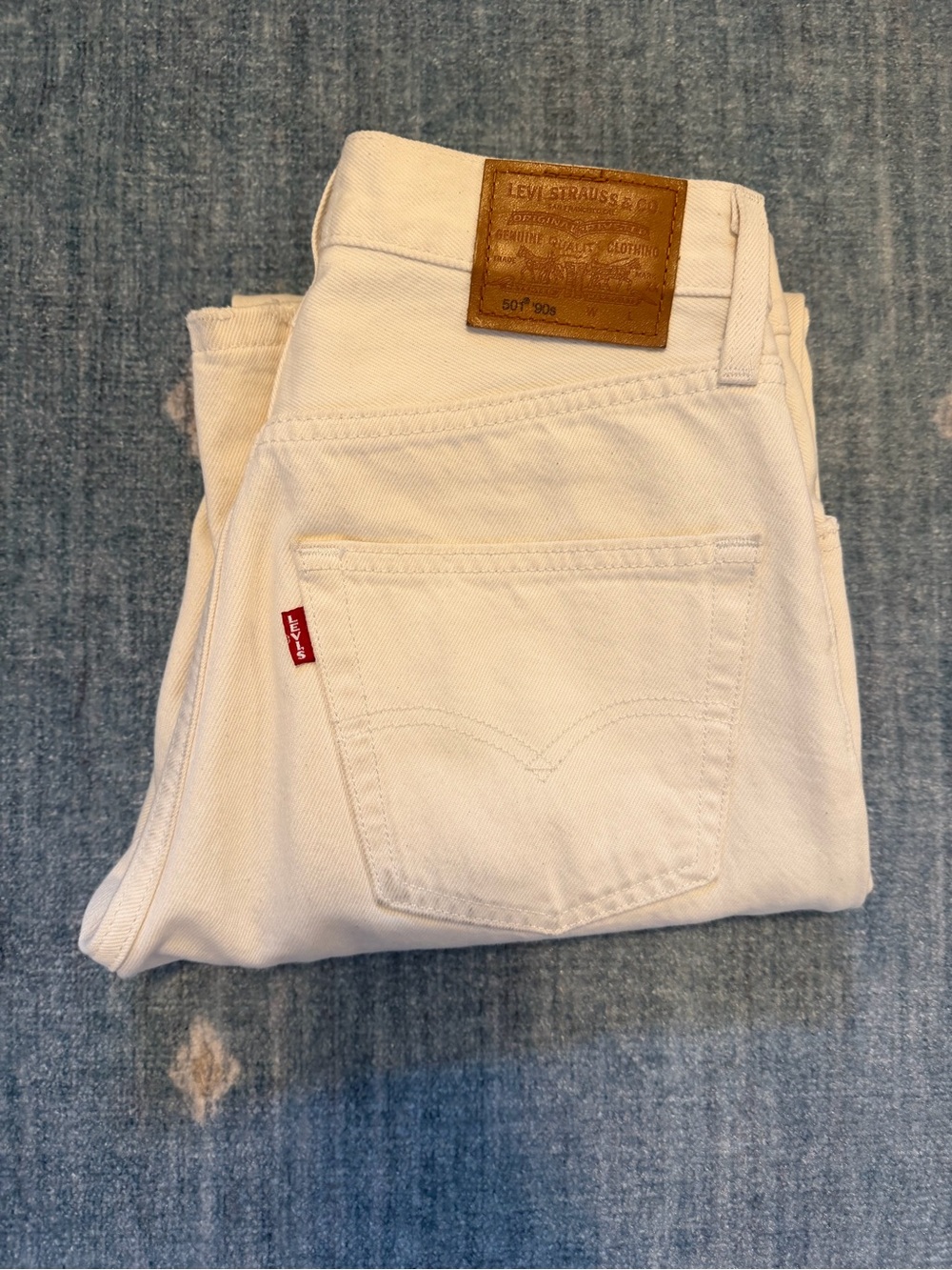 Levi's Cream/White Denim 501 90’s Jeans